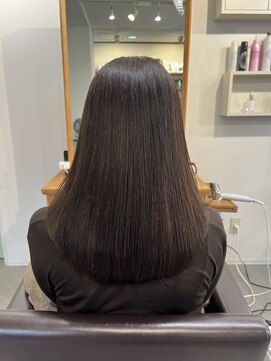 アンクル(ancre) 艶髪ストレート×ミディアム×ダークブラウン×髪質改善【広島】