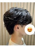 フェザーパーマ　ツーブロック　マッシュ　かっこいい