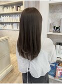 福山美容室carry 髪質改善ストレートくすみベージュレイヤー20代