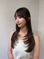 ヴィオットバイサロン(Viot by Salon)&nbsp;前髪ありくびれヘア夏アプリコットオレンジハイライトカラー