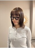 透明感ケアカラーミルクティーブラウン顔まわりレイヤーカット