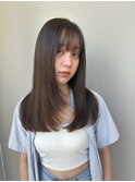 韓国風ロング/レイヤーカット/前髪あり/艶髪