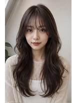 ルノヘアー(Lunohair)&nbsp;韓国風レイヤーカット顔周りカット小顔◎×秋カラー