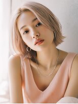 ロッソ 大橋店(Rosso) 淡いピンクベージュの外ハネボブ【大橋】