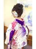 【結婚式・パーティに振袖、訪問着アレンジ♪】着物ヘアセット