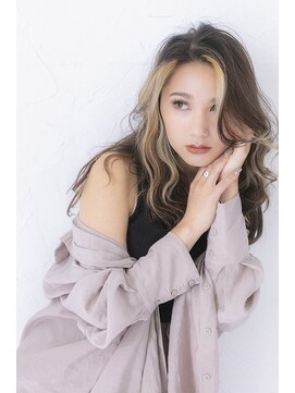 プライズ アイリス 池袋東口店(prize Iris) フレーミングカラー前髪ハイライトグレージュハイトーン池袋