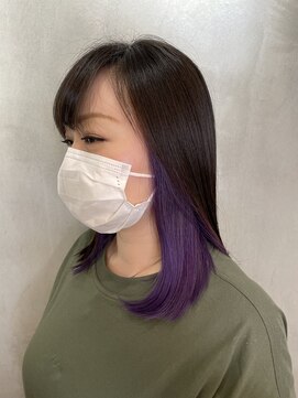 アンダーバーホワイトモデ 河内長野(_WHITE mode) ◎インナーカラーパープルイヤリングカラー 河内長野×千代田