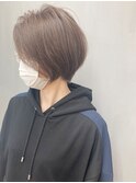 前髪なしふわふわショートボブ _ シルキーベージュ