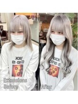 ディア(.eer) シールエクステ×ホワイトアッシュ★ハイライト&ローライトMix