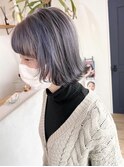 パープルブリーチダブルカラーハイライトレイヤーカット