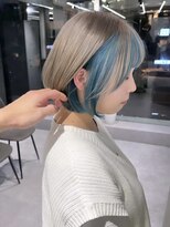 ファイブバイジエクト 堀江(FIVE by The Ect)&nbsp;ツートンカラー×インナーカラーターコイズ×似合わせカット×14