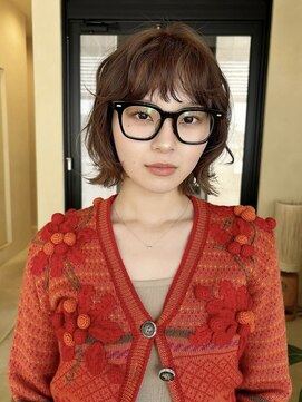 スニュウ(snuw) 切りっぱなしボブマロンベージュラベンダーミルクティ