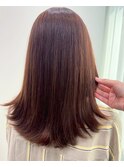 バイオレットブラウン/20代30代40代/外ハネ/切りっぱなしボブ