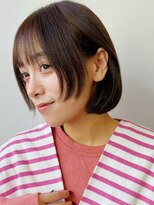 ボブ レイヤー 顔まわりカット 顔まわりレイヤー 暖色カラー