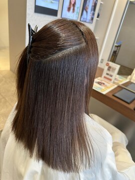 エイクス ヘア デザイン×美髪クリニック 千葉(AQs hair design) くびれヘア/アプリコットオレンジ/夏/髪質改善[千葉駅]