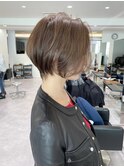 30代40代50代大人ショート髪型丸顔前髪なし似合わせ 安