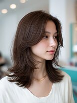 クレビアテン(CreBiA ten_)&nbsp;艶髪/透明感/レイヤーカット/顔まわりカット/ミディアム