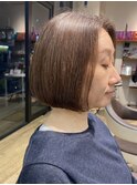 ワンレンボブ ナチュラルカラー
