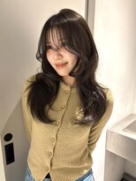 チル 福井駅前店(Chill)&nbsp;福井オリーブブラウン透明感カラーレイヤーカット顔周り韓国ヘア