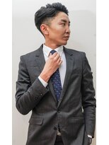 メリケンバーバーショップ コウベ(MERICAN BARBERSHOP KOBE)&nbsp;グランジツーブロックオールバックビジネススタイルイメチェン3