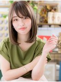*bliss川口*ナチュラル空気感＊斜めバングAラインミディb!