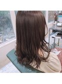 ダークモカグレージュ×セミロング