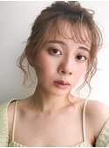 おくれ毛アレンジ×しっかりカール