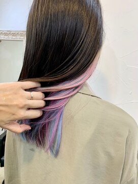 リンダ(LINDA) 【LINDA野崎絢】インナーカラー/くすみブルー