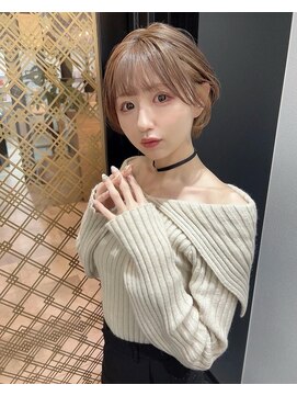 ファイブバイジエクト 堀江(FIVE by The Ect) 【似合せカット☆】ミルクティーベージュショート☆