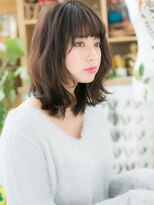 カバーヘア ブリス 志木南口駅前店(COVER HAIR bliss)&nbsp;斜めバングアッシュオリーブくびれミディa志木20代30代40代50代