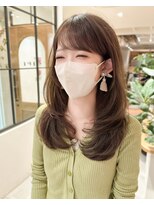 ルエ(rue)&nbsp;ミディアムレイヤーカットストレートロングウルフカットベージュ