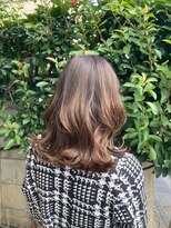 ファンヘアメイク(Fun hair make)&nbsp;ピンクブラウンカラー　ミディアム