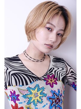 ヨファ ヘアー 芦屋店(YOFA hair) 似合わせカットデザインカラーシルキーベージュ斜めバング0702