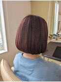 ラベンダーピンクボブスタイル