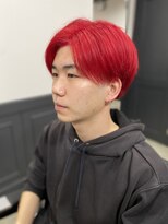 コパークヘアー(COPARK HAIR)&nbsp;センター分け ビビッドカラー レッド