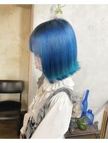 ヘア ラボ ニコ 藤沢店(hair Labo nico...) ディープブルー　ブリーチ　