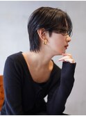 ショートボブ丸みショート 前下がり ハンサムショートマッシュ