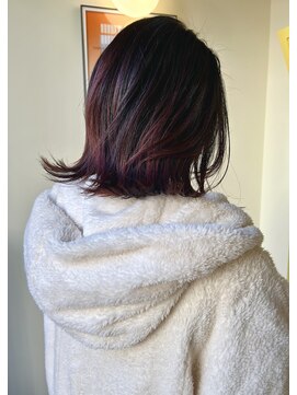 ヒントステーション(HINTSTATION) 〈浅草 半個室〉ダークレッド/ローレイヤーカット