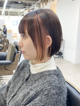 トト 船橋店(toto.) ☆細めハイライトボブフェザーショートマロンベージュ白髪[船橋]