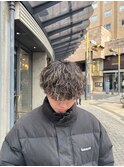 波巻きパーマスパイラルパーマハイライトカラー