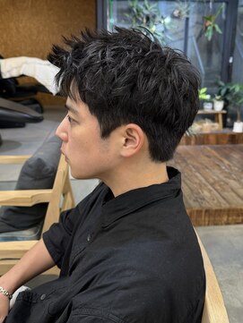 ファルベ(Farbe) スパイキーショート ブルーブラック フェザーパーマサーフカール