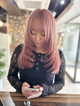 ロアバイチェリーコークウブ(Loa by CHERRY COKE ubu) ワンカールでok！人気顔まわりレイヤー×やわらかピンク