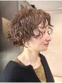 ショートボブパーマ/外国人風パーマ/ナチュラルヘア