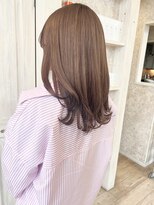 キャアリー(Caary)&nbsp;福山市Caary人気オレンジブラウン艶髪大人可愛いレイヤーカット