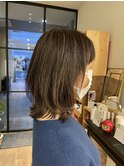 外ハネボブ/ペールベージュ[髪質改善/ヘッドスパ白髪染め/新宿】