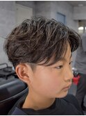 小学生パーマ