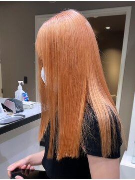 ベレーザ 渋谷(BELEZA) ba1703オレンジピンクブリーチオンカラーコリアンスタイルロング