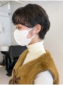 ショートパーマ_チェリーブラウンフェミニンロング_ba430152
