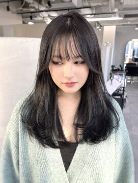 ジエクト カナウ(The Ect canow) 《レイヤーロング黒髪》アッシュブラック暗髪小顔ヘア垢抜け
