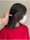 高知 南国市 BiBi glandjete 切りっぱなしロブ インナーカラー